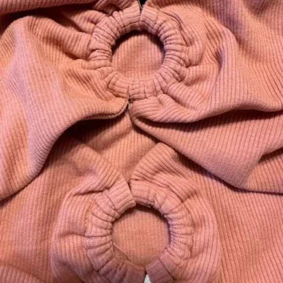 Pink double O ring Cropped Top  4203  NWT Boutique - Picture 3 of 10